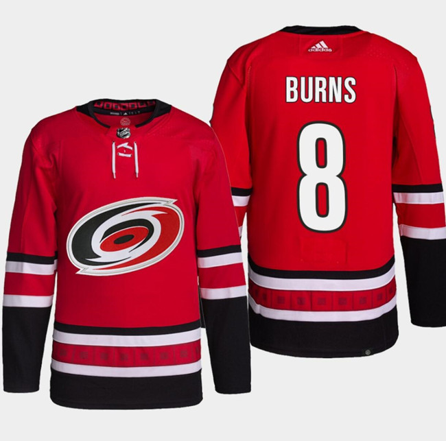 Men's Carolina Hurricanes #8 Brent Burns Red Stitched Jersey